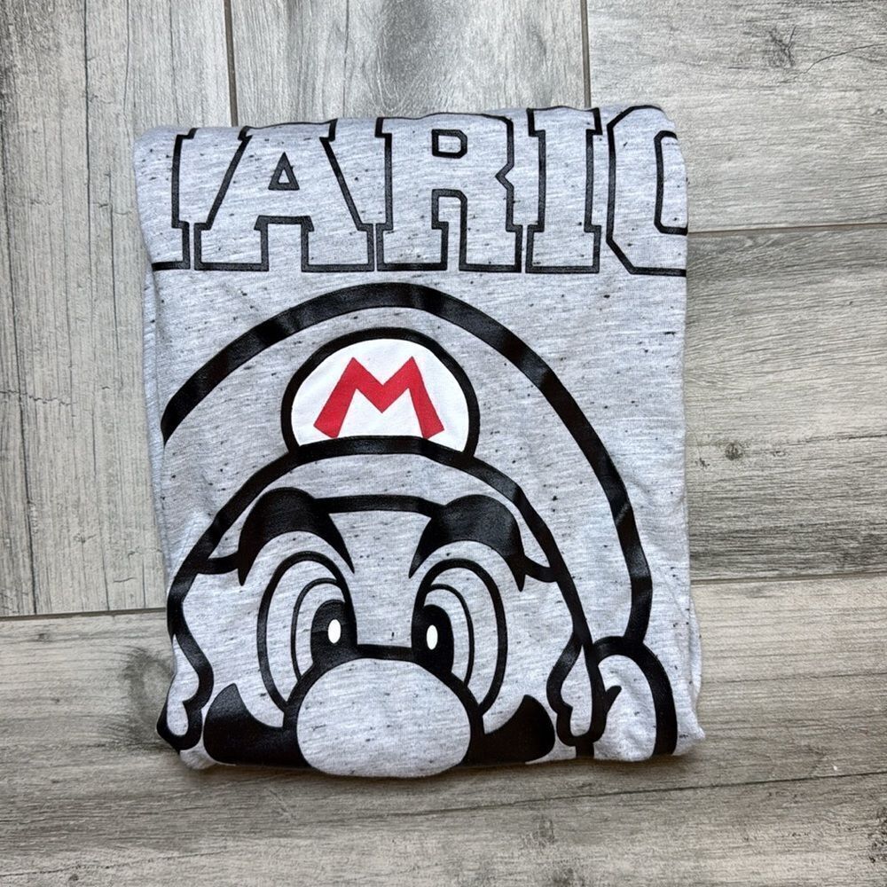 Difuzed Mens Gray Crew Neck Nintendo Super Mario Short Sleeve T-Shirt Size XL